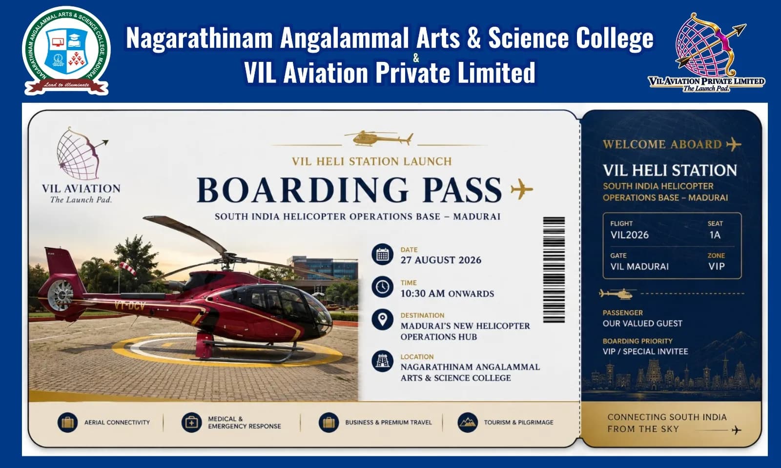 Inauguration of VIL HELI station